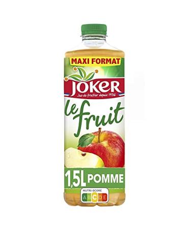 JOKER - Le Fruit Pomme 1.5L - 100% natural cold-pressed fruit juice for intense freshness and authentic flavor - Family size ideal for children - Pack of 4 - Sold per pack