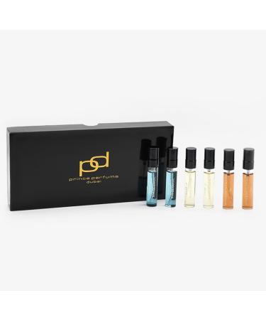 Prince Parfums Dubai Men's Discovery Kit - Journey in Fragrance - 6 x 5ML Kit of Bois De Guaiac Amber Woods and Amir - Extrait de Parfum Collection - The Essence of Sophistication Discovery Kit - Bois De Guaiac Amber Woods Amir