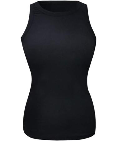 Ppanguding Women's Elegant Summer Tank Top - Casual Sleeveless Monochrome Knit Blouse - Stylish Black Vest for Sport & Everyday Wear - Buy Online on GoSupps.com