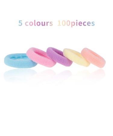 100 Pieces Small Elastic Hair Ties for Kids - Colorful Mini Hairbands for Girls & Babies - Buy Online on GoSupps.com