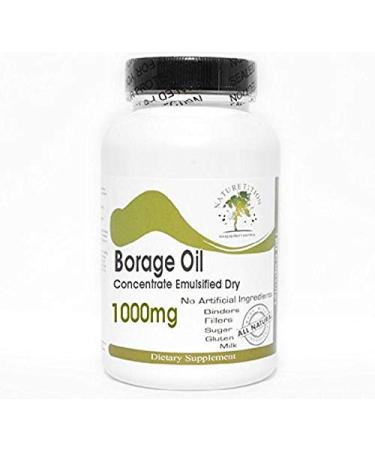 Borage Oil Concentrate Emulsified Dry 1000mg  100 Capsules - No Additives  Naturetition Supplements