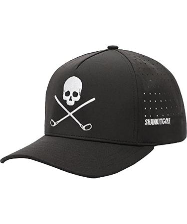 SHANKITGOLF Skull and Crossbones Golf Hat Adjustable Skull Fun Funny Golf Hat Men Black Gray White