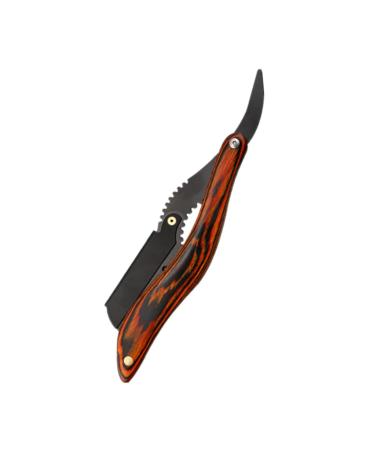 Frcolor manual razor facial hair scissors Small care scissors bare razor with wooden handle razor hairdressing scissors men razor with wooden handle replace stainless steel man tool 16x3.3x1.2cm colorful