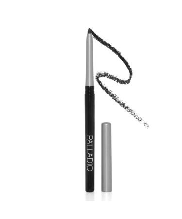 Palladio Retractable Waterproof Eyeliner, Richly Pigmented Color and Creamy, Slip Twist Up Pencil Eye Liner, Smudge Proof Long Lasting Application, All Day Wear, No Sharpener Required, Pure Black Pure Black 1 Count (Pack o