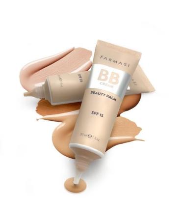 FARMASi Make Up BB Cream Beauty Balm Full-Coverage Foundation Concealer Moisturizer BB Cream for All Skin Types 1 fl. oz. / 30 ml (Light to Medium) - Buy Online on GoSupps.com