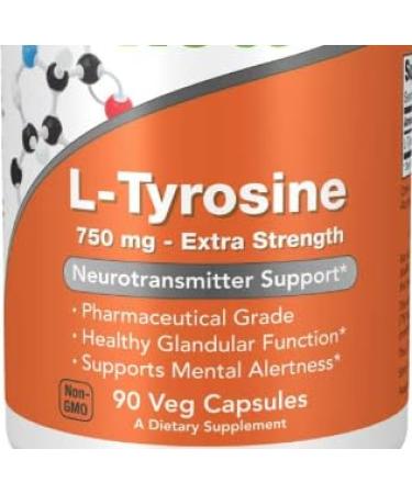 Ltirosine 750 mg Extra Strong 90 Vegetable Capsules