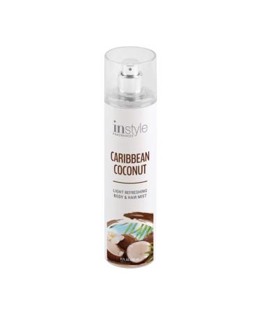 Instyle Fragrances | Body & Hair Mist | Caribbean Coconut Scent | With Panthenol | CLEAN, Vegan, Paraben Free, Phthalate Free | Premium 8 Fl Oz Spray Bottle