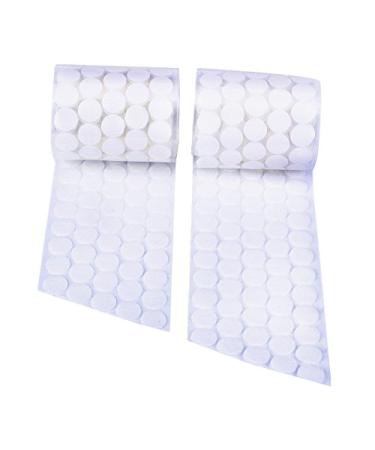 Self Adhesive Dots 1100pcs(550 Pairs) 0.59 Diameter Strong Sticky Back Hook Nylon Coins  15mm Loop Strips with Waterproof Glue Tapes  Perfect for School Classroom Office  Home(White) White 1100pcs