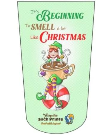 Christmas-themed Amputee Stump Sock - Light Green V2 3Ply | Festive Scented Compression Sock - Buy Online on GoSupps.com