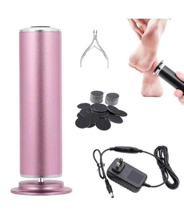 Electric Foot Callus Remover Pain-Free Electric Callus Remover with 60pcs Sanding Discs Foot Grinder for Dead Skin and Cracked Heel (Pink)