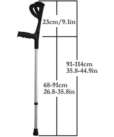Adult Crutches Height Adjustable Aluminum Cane Open Cuff Convenient Cane Suitable for Walking Rehabilitation Training Independence - Buy Online on GoSupps.com