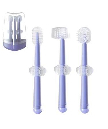 PandaEar 3 Pack Silicone Baby Toddler Newborn Toothbrushes 0 to 18 Months Baby Tongue Cleaner + U-Shaped ToothScrubber + Baby First Toothbrush Teething Baby Gum Oral Cleaner Infant Mouth Cleaner - Buy Online on GoSupps.com