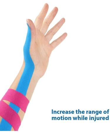 Shop Kinesiology Tape for Athletes | 16ft Water Resistant Latex Free Elastic for Knee Elbow & Shoulder Pain - Pink - Buy Online on GoSupps.com