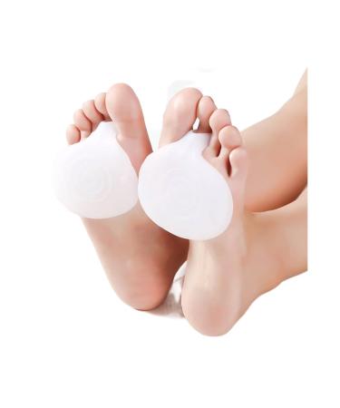 Af-Wan Metatarsal Foot Pads Health Ball of Foot Cushions - Gel Pad Ball of Foot Cushions - Rapid Foot Pain Relief for Runners Blister Callus 4Pieces (White)