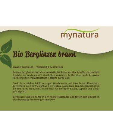  mynatura Mynatura Organic Brown Mountain Lentils | Lentils | Fruits and Vegetables | Natural Product | Plant-Based | Untreated | Egg White | Bag (2000 g) - Buy Online on GoSupps.com