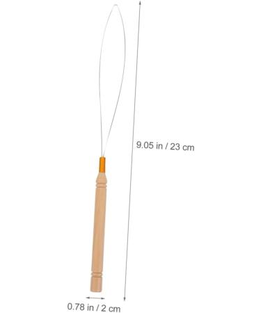 Baluue 12 Pcs Wooden Handle Wig Crochet Hair Extension Tool Pulling Hooks for Sewing Stainless Steel Khaki - Buy Online on GoSupps.com