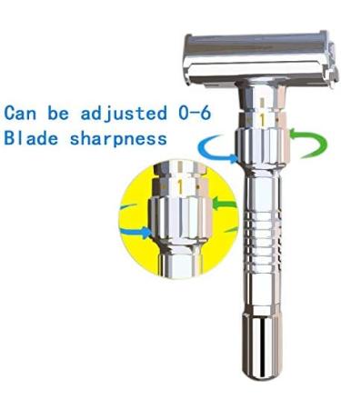 Classic Double-Edged Razor - T-Shaped 9-Speed Adjustable with 5 Blades & Storage Box | Premium Shaving Tool for Men & Women - Buy Online on GoSupps.com