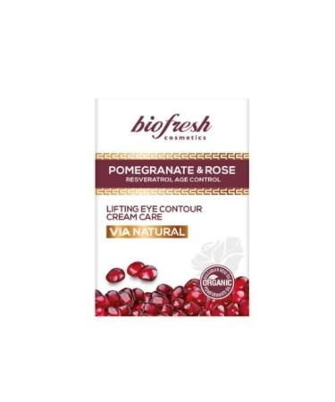Biofresh cosmetics Via Natural Women's Eye Cream with Pomegranate Rose Water & Resveratrol - Eye Care with Creatine for Skin Care Eye Cream Skincare Moisturising Cream Face 25 ml