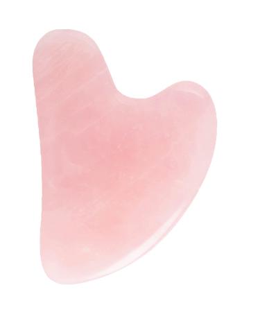 GuaSha Facial Tools for Women, Natural Jade Stone Guasha Scraping Massage Tool with Smooth Edge for Physical Therapy and SPA Acupuncture Therapy Used for Face, Eyes, Neck and Body (Pink)