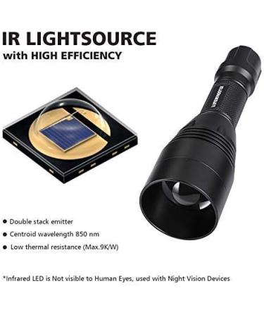 LUMENSHOOTER A8S 850nm Infrared Flashlight for Night Vision Optics - Zoomable Hunting Light - Buy Online on GoSupps.com