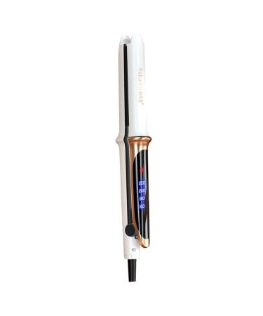 Curling Iron Professional Hair Curling Wand Dual Use Hair Straightener Roller Four-Gear Temperature Control Heat Curler LCD Temperature Adjustable Styling Tool Hair Straigh BY ZZYY (Color : White)
