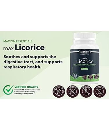 Maxion Licorice Root Capsules 500mg to Relieve Heartburn Acid Reflux Coughs and Respiratory Infections to Maintain Gastrointestinal Function 60 Capsules (1) - Buy Online on GoSupps.com