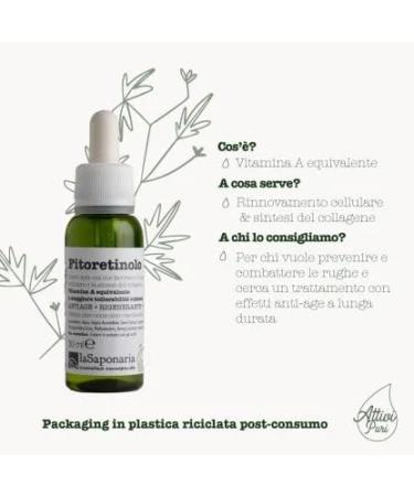 The Soapbox La Saponaria PhytoRetinol Facial Serum provitamin A collagen moisturizer antiaging wrinkles and fine lines firming natural vegan crueltyfree recycled - Buy Online on GoSupps.com