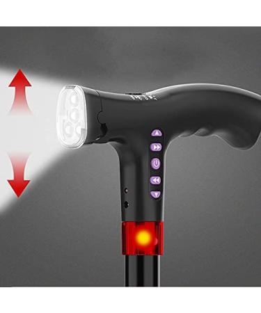 Folding Crutch Smart Walking Sticks for The Elderly Black Multifunctional Portable Lightweight Crutch with Alarm Function powerfully - Buy Online on GoSupps.com