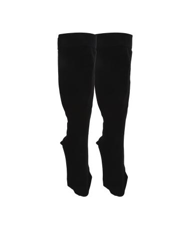 Support Stockings Knee High Compression Stockings for Varicose Veins 23 to 32 mmHg Plus Size Support Stockings Black (4XL)