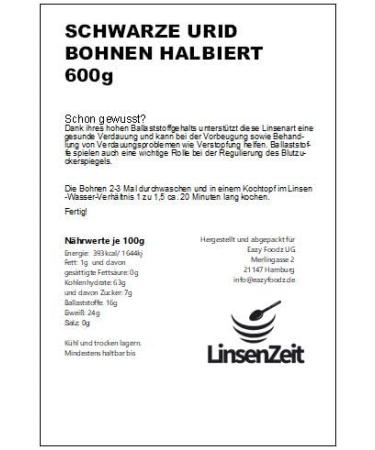 Black Urid Beans Halved 600g - Premium Urid Dal Chilka | Vegan Protein Source | No Additives - Lentil Time - Buy Online on GoSupps.com