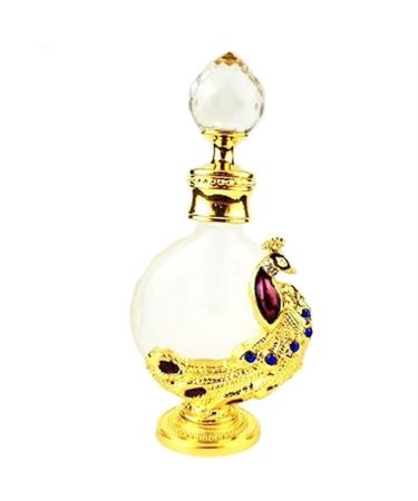 Perfume Bottle Empty Frosted Glass Essential Oil Bottle Refillable Empty Jewelry Decoration Crystal Bottle (Size : Red Little Peacock)