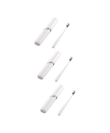 Ipetboom 3 sentences container for toothbrushes travel manual toothbrush travel toothbrush set travel toothbrush case case daring holder portable gift storage box protective cover white 1 piece (1 Pack) whitex3stk