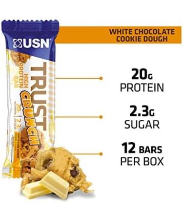 USN Lot of 12 Trust Crunch White Chocolate Cookies Bars 60g - Buy Online on GoSupps.com