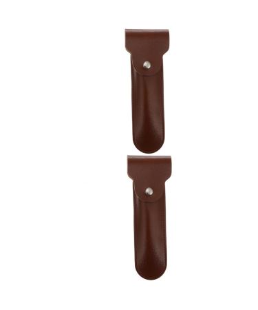 Frcolor 2st razor -holster men's razor Maquina de Afeitar Razor Razor Men Razor Leather Razor Reiserasierer Travel bags for suitcases hairdressing case Achaf Face Pu