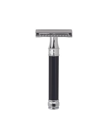 Edwin Jagger Double Edge Safety Razor With Long Handle (Black Octagonal)