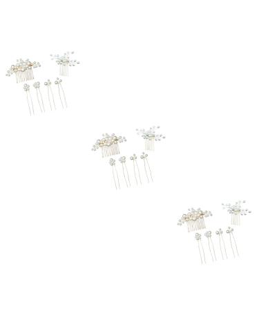 FRCOLOR Set of 6 Bridal Hair Comb Wedding Hair Accessories Wedding Headpiece Pearl Hair Clips Hair Pin Hair Clip Tiara Headpiece for the Bride Manual Set