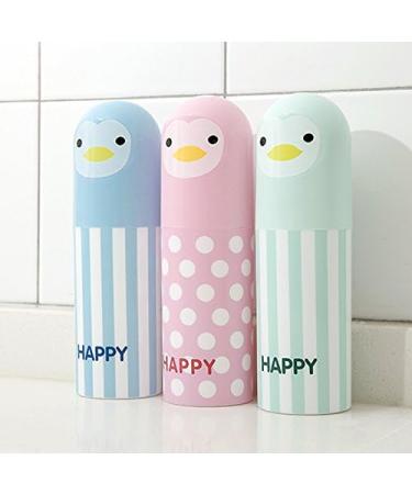 Leisial Multifunctional Travel Mug & Toothbrush Holder - Blue Travel Etui with Caricature - 6x19.5cm - Buy Online on GoSupps.com