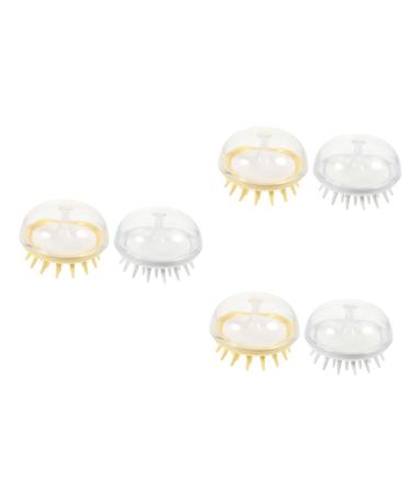 Minkissy 6 pieces Shampoo brush silicone scalp massager scalp massager body massage scalp shampoo cleaning scrubber massage comb bathroom scalp was handheld 8x8x5cmx3pcs 3 x different colors