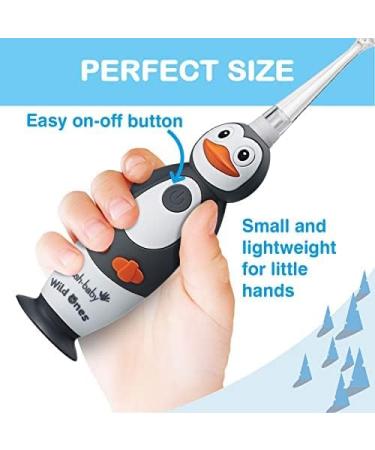 Brush-Baby WildOnes Kids Electric Toothbrush Penguin | Rechargeable | 3 Brush Heads | USB Charging | Ages 0-10 - Buy Online on GoSupps.com