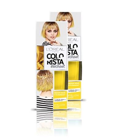 L'Oréal Paris Colorista Washout Medium-Lasting Temporary Hair Color Yellow - Pack of 2
