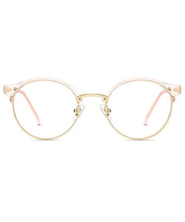 Firmoo Blue light Reading glasses with Similarity 2.0 around women men blue light filter computer reading glasses against head -towered UV protective glasses visual aid (pink)