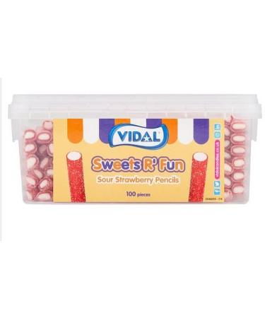 Vidal Sweets R' Fun Sour Strawberry Pencils 100 pieces
