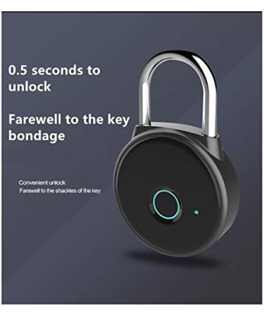 High-tech Lock Black Sensitive Fingerprint Padlock Waterproof and Rustproof Smart Lock for Locker Door and Window Lock - Buy Online on GoSupps.com