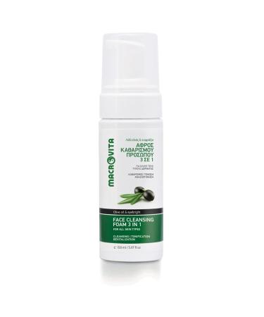 FACE CLEANSING FOAM 3 IN 1 CLEANSING-TONIC-SOOTHING OLIVE OIL & EYEBRIGHT 150 ML.