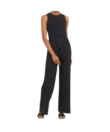 voplct Flare Leg Jumpsuits for Women Loose Sleeveless Belted Wide Leg Pant Romper Compression Jumpsuits Black XX-Large