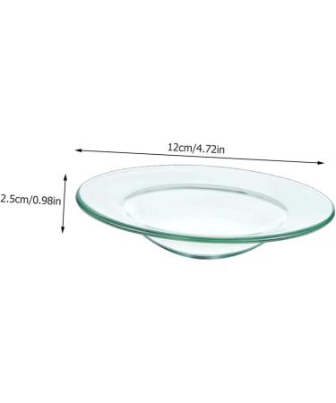 Warmhm Round Serving Tray & 4 Glass Bowls - Oil Replacement Heating Plate & Wax Melting Inserts - Transparent 12x12cm x 2pcs - Ideal for Serving & Storage - Buy Online on GoSupps.com