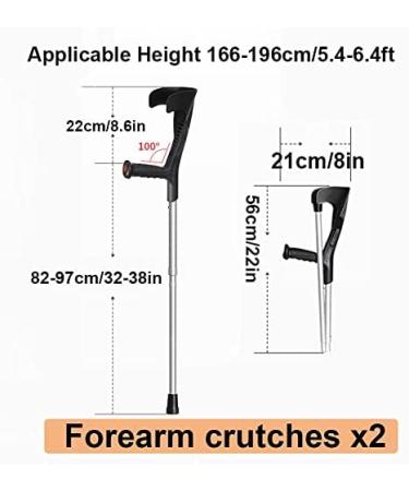 Aluminum Forearm Crutches Walking Lightweight Ergonomic Handles Crutches for Adults Foldable and Easy to Carry for Elderly/Disabled People powerfully Prosperous - Buy Online on GoSupps.com