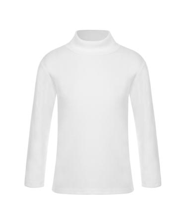 zdhoor Kids Thermal Shirts Long Sleeves Mock Turtleneck Shirts White 5-6 Years