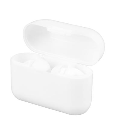 3 Pairs Noise Cancelling Silicone Ear Plugs Reusable Noise Reduction Waterproof Earplugs for Sleeping Swimming Shape White Easy Insertion