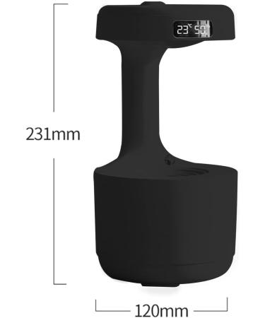 TVACHI USB Air Humidifier with LED Display - 800ml Desktop Anti-gravity Design - Power-off Protection - Ideal for Bedroom and Living Room - Black - Buy Online on GoSupps.com